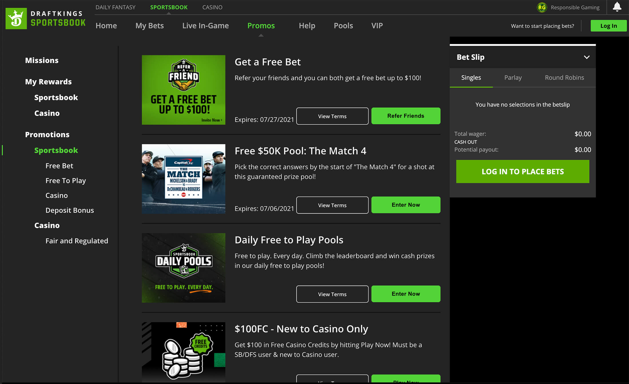 DraftKings Sportsbook Promo Offers